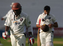 Pedro Collins and Usman Afzaal trudge off after Surrey's innings defeat, Surrey v Hampshire, The Oval, September 12, 2008