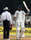 Wasim Jaffer acknowledges the crowd on reaching his fifty, Delhi v Rest of India, Irani Cup, Vadodara, September 24, 2008