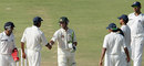 Board President's XI players greet Ricky Ponting at the end of the game, Board President's XI v Australians, Hyderabad, 4th day, October 5, 2008