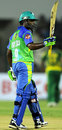 Ambati Rayudu acknowledges the cheers for his half-century, Hyderabad Heroes v Lahore Badshahs, 1st match, Indian Cricket League, Hyderabad, October 10, 2008