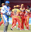 Ahmedabad celebrate the wicket of Avishka Gunawardene, Ahmedabad Rockets v Delhi Giants, ICL, Hyderabad, October 12, 2008