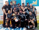 New Zealand players pose with the trophy, Bangladesh v New Zealand, 3rd ODI, Chittagong, October 14, 2008