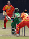 Steve Tikolo sweeps Ray Price during his century, Kenya v Zimbabwe, 3rd ODI, Nairobi, Kenya Tri-series, October 19, 2008