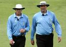 The umpires Paul Reiffel and Paul Wilson leave the field, Western Australia v Tasmania, Ford Ranger Cup, Perth, October 24, 2008