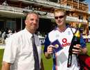 Ian Botham presents Andrew Flintoff with his Man-of-the-Match award, England v  South Africa, NatWest Series final, Lords. 12 July 2003
NULL
