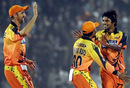 The Ahmedabad Rockets' players celebrate a wicket, Ahmeabad Rockets v Chandigarh Lions, ICL , Ahmedabad, November 9, 2008
