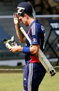 Kevin Pietersen trudges off for a duck, Mumbai Cricket Association President's XI v England XI, Mumbai, November 11, 2008