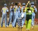 India XI celebrate the fall of Imran Nazir, India XI v Pakistan XI, ICL 20s World Series, Ahmedabad, November 24, 2008