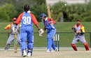 Sudesh Dhaniram is clean bowled by Khurram Chohan, Canada v USA, ICC Americas Division 1, Florida, November 29, 2008