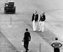 Bill Lawry and Ray Illingworth toss the coin, Australia v England, 5th Test, 1st day, Melbourne, January 21, 1971