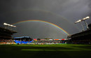 A rainbow frames Eden Park, New Zealand v England, 3rd ODI, Auckland, February 15, 2008