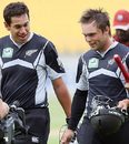 Ross Taylor and Daniel Flynn head back to the pavilion after a job well done, New Zealand v West Indies, 3rd ODI, Wellington, January 7, 2009