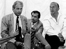 David Gower attends a press conference on the Saturday night of the Lord's Test with Micky Stewart. Gower decided that the play <i>Anything Goes</i> at the theatre was a better option, England v Australia, 2nd Test, Lord's, June 24, 1989