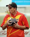 Ray Price kisses the Man of the Match trophy, Bangladesh v Zimbabwe, 1st ODI, Mirpur, January 19, 2009
