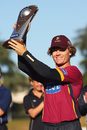 James Marshall lifts the trophy, Northern Districts v Otago, State Shield final, Hamilton, January 31, 2009