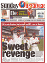 'Sweet revenge' reads the lead story in the <i>Sunday Jamaica Observer</i> after West Indies routed England, West Indies v England, 1st Test, Kingston, February 8, 2009