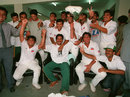 Pakistan celebrate after a thrilling one-wicket win over Australia, Pakistan v Australia, 1st Test, Karachi, October 2, 1994