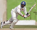 Kumar Sangakkara plays on the leg side, Patron's XI v Sri Lankans, 2nd day, Karachi, February 18, 2009