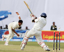 Muttiah Muralitharan's middle stump is rocked back by a Mohammad Talha delivery, Pakistan v Sri Lanka, 2nd Test, 2nd day, March 2, 2009