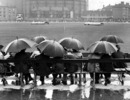 Spectators weather the rain, England v India, 3rd Test, The Oval, 3rd day, August 20, 1946 