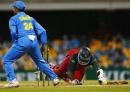 Zimbabwe put up their best showing of the series, but fell short by 24 runs, India v Zimbabwe, VB Series, Brisbane, 6th ODI, January 20, 2004