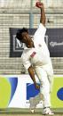 Mohammad Rafique bowling, Bangladesh v Zimbabwe, 1st Test, Chittagong, 3rd day, January 8, 2005