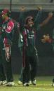 Bangladesh celebrate wildly after squaring the series against Zimbabwe, Bangladesh v Zimbabwe, 4th ODI, Dhaka, January 29, 2005