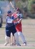 Auckland opening batsman Shelly Fruin swings a ball away through forward square leg during her innings of 97 while Canterbury wicket-keeper Jo Strachan looks on. State Insurance Cup Final: Canterbury Women v Auckland Women at Village Green, Christchurch, 10 February 2001. Auckland opening batsman Shelly Fruin swings a ball away through forward square leg during her innings of 97 while Canterbury wicket-keeper Jo Strachan looks on. State Insurance Cup Final: Canterbury Women v Auckland Women at Village Green, Christchurch, 10 February 2001.