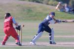 Auckland batsman Helen Watson plays and misses a wide ball outside off stump during her innings of 44 not out. Canterbury wicket-keeper Jo Strachan knocks off the bails without the ball in her gloves, though Watson's back foot remained anchored in the crease. State Insurance Cup Final: Canterbury Women v Auckland Women at Village Green, Christchurch, 10 February 2001. Auckland batsman Helen Watson plays and misses a wide ball outside off stump during her innings of 44 not out. Canterbury wicket-keeper Jo Strachan knocks off the bails without the ball in her gloves, though Watson's back foot remained anchored in the crease. State Insurance Cup Final: Canterbury Women v Auckland Women at Village Green, Christchurch, 10 February 2001.