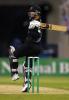 New Zealand batsman Nathan Astle pulls a delivery to the square leg boundary during his innings of 67 not out. 1st ODI: New Zealand v England at Jade Stadium, Christchurch, 13 February 2002.