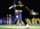 Pakistan captain Waqar Younis yorks Muralitharan, on his way to a four wicket haul, ODI 1 at Sharjah, Pakistan v Sri Lanka, 9 April 2001