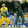 BRISBANE - JUNE 19: Yousuf Youhana of Pakistan plays a shot during Game Three of Super Challenge II between Australia and Pakistan played at the Gabba in Brisbane, Australia on June 19th, 2002.
