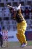 26 Aug 1999: Mark Waugh of Australia on the attack, during the match between Sri Lanka and Australia at Premadasa Stadium, Colombo, Sri Lanka.