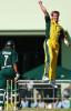 Brett Lee celebrates after dismissing Habibul Bashar in the first ODI between Australia and Bangladesh at Cairns