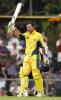 DARWIN, AUSTRALIA - AUGUST 6: Ricky Ponting of Australia reaches 100 during the 3rd One Day International between Australia and Bangladesh played at Marrara Oval on August 6, 2003 in Darwin, Australia.