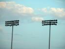 The floodlights at Hove go on the blink during the National League match Sharks v Hawks