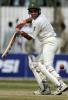 Taufeeq Umar cuts a ball to the boundary during the fourth day of the second Test between Pakistan and Bangladesh in Peshawar, 30 August 2003.