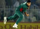 Mashrafe Mortaza leaps while bowling, Pakistan v Bangladesh, 4th ODI, Rawalpindi, September 18, 2003.