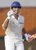Sourav Ganguly celebrates after hitting the winning runs in the Irani Trophy match, Rest of India v Mumbai, Chennai, September 21, 2003