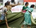 Four and a half hours of play were lost because of a wet outfield at Visakhapatnam, Board President's XI v New Zealand, Tour match, ACA-VDCA Stadium, September 26, 2003