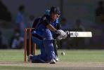 20 Oct 2000: Marcus Trescothic of England hits out during the first practice one day game at the National Stadium in Karachi, Pakistan.