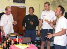 The champagne and nibbles as the Hawks celebrate promotion.