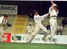 Horne cuts during  the Australia v New Zealand match at Bellerive Oval in Tasmania. November 30 1997.