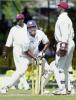 Marvan Atapattu looks back after he was stupmed by West Indies wicket keeper Raidley Jacobs