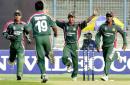 The Bangladesh fielders celebrate the early wicket of Sourav Ganguly, Bangladesh v India, 1st ODI, Chittagong, December 23, 2004 The Bangladesh fielders celebrate the early wicket of Sourav Ganguly, Bangladesh v India, 1st ODI, Chittagong, December 23, 2004