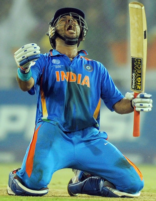 Yuvraj Singh guided India into the semi-finals with a fluent half-century after Australia had them in a tricky position in Ahmedabad