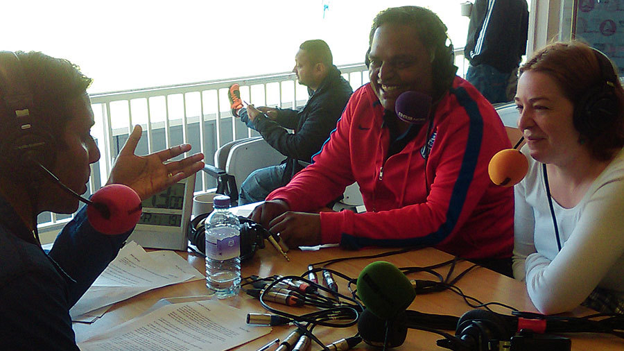 Subash Jayaraman and wife Kathleen Galligan are interviewed on the BBC Asian Network Subash Jayaraman and wife Kathleen Galligan are interviewed on the BBC Asian Network