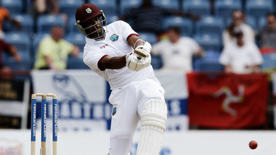 Shannon Gabriel heaves into the leg side Shannon Gabriel heaves into the leg side