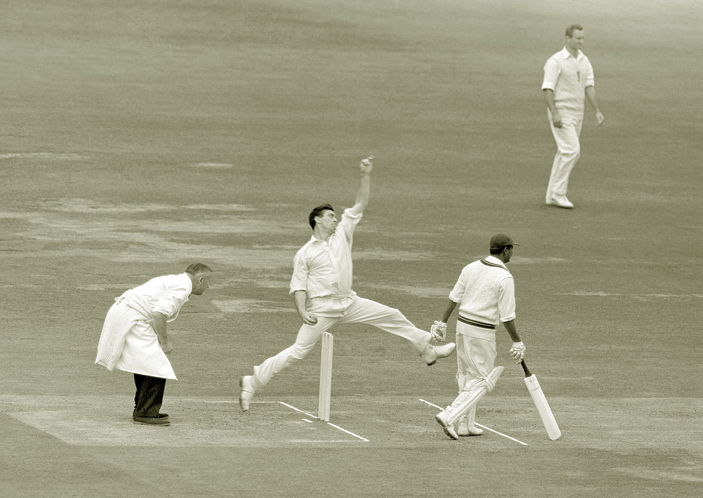 Hold the pose: Trueman at Lord's against West Indies in 1963, a match in which he took 11 wickets