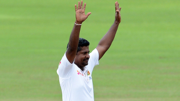 Rangana Herath celebrates after dismissing Steve O'Keefe